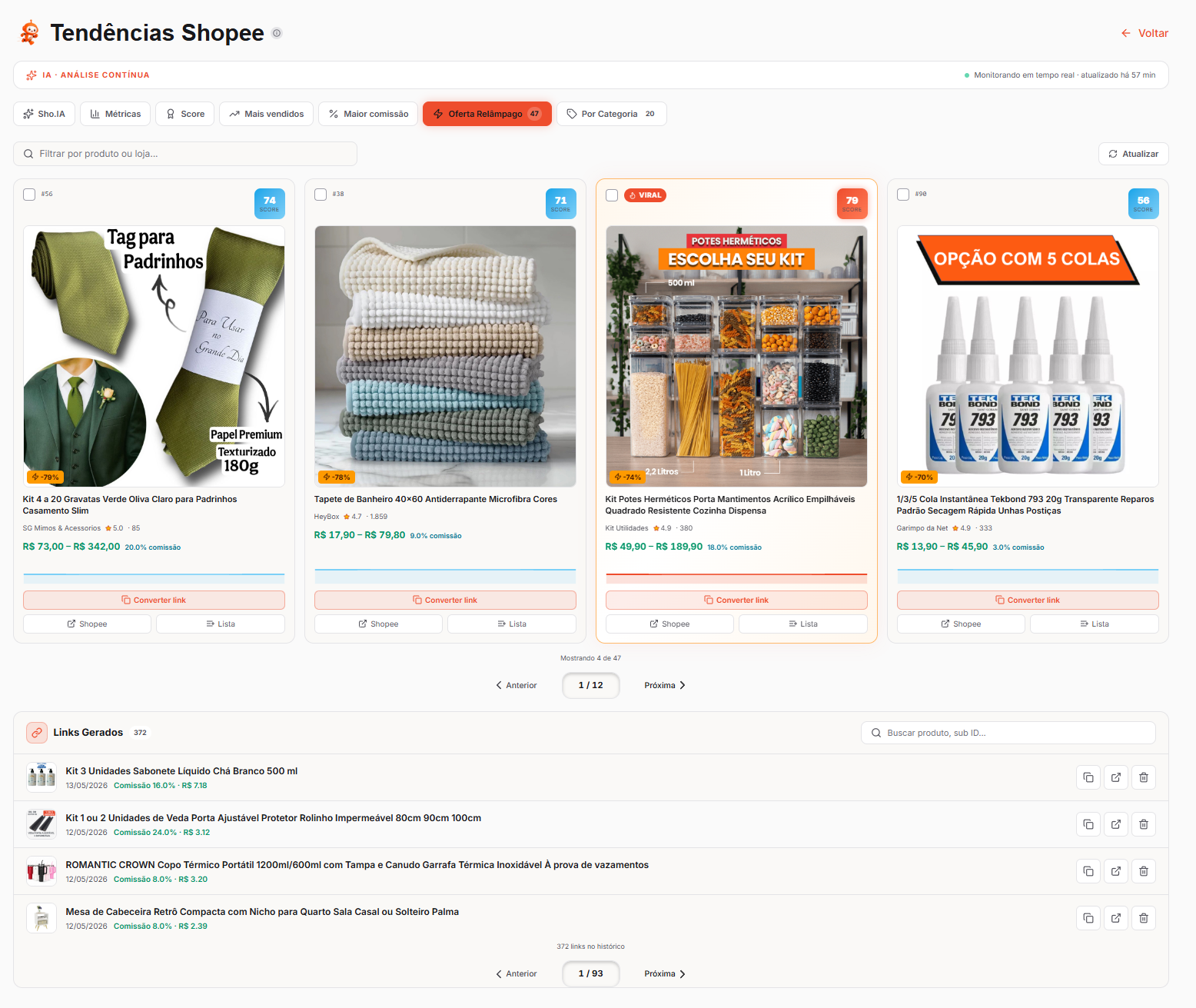 Tendências Shopee - Produtos